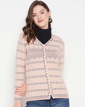 knitted button closure cardigan