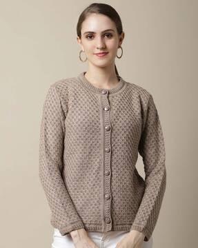 knitted cardigan with button closure