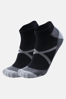 knitted cotton nylon spandex men's ankle socks - black