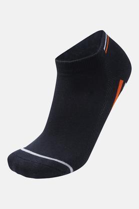 knitted cotton nylon spandex men's ankle socks - black