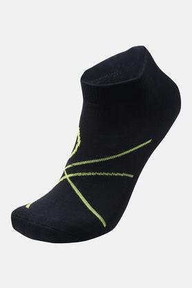 knitted cotton nylon spandex men's ankle socks - black