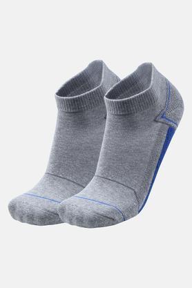 knitted cotton nylon spandex men's ankle socks - grey