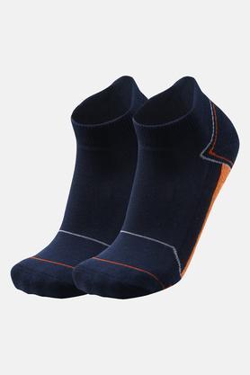 knitted cotton nylon spandex men's ankle socks - navy