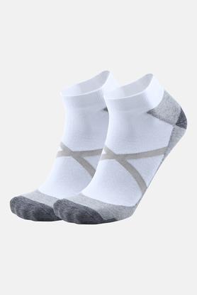 knitted cotton nylon spandex men's ankle socks - white