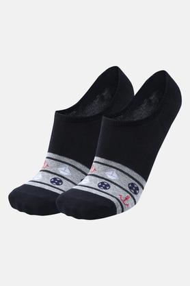 knitted cotton nylon spandex men's no show socks - black