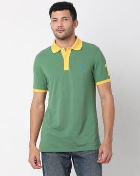 knitted cotton pique polo shirt