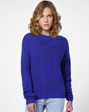 knitted crew-neck pullover