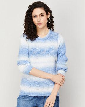 knitted crew-neck top