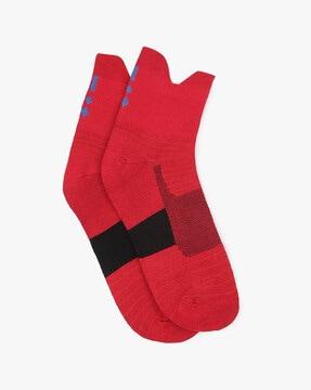 knitted-design mid-calf length socks