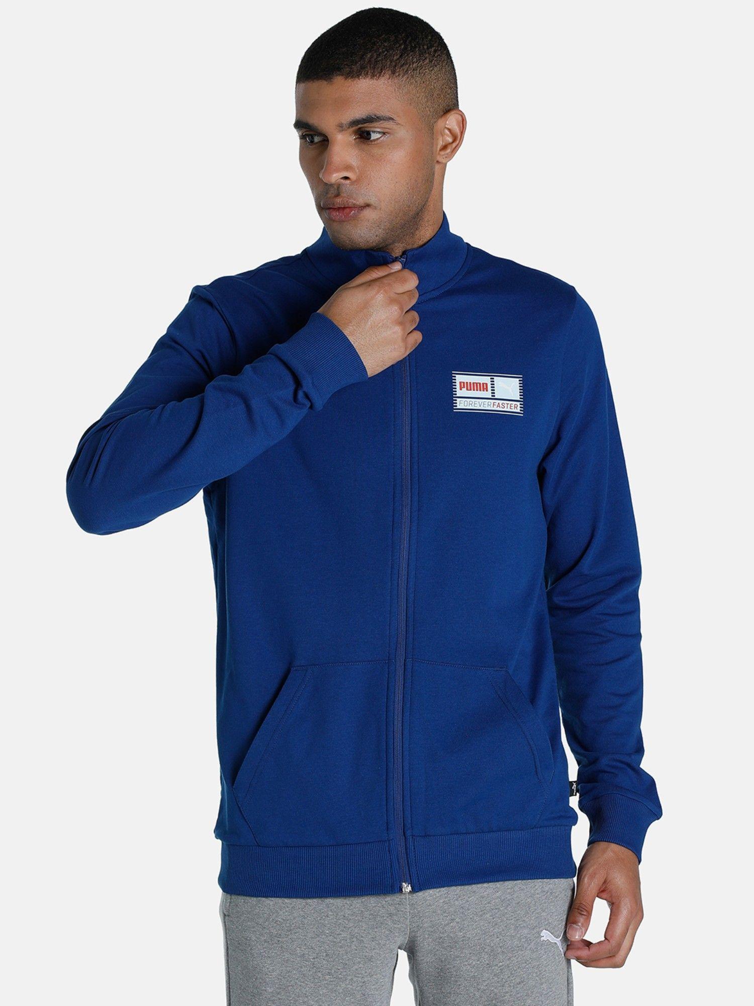 knitted ff logo men blue jacket