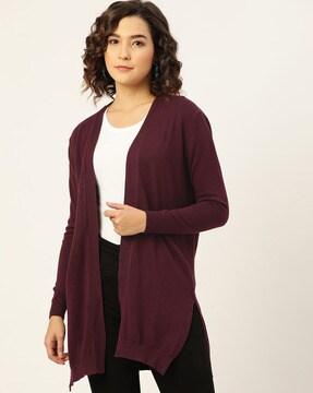 knitted front-open shrug