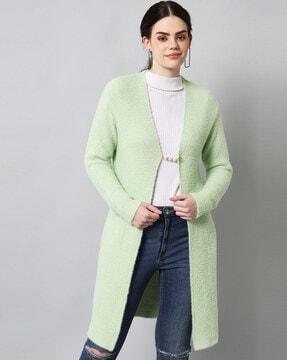 knitted full-sleeve long shrug