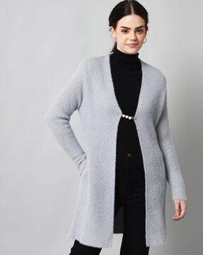 knitted full-sleeves long shrug