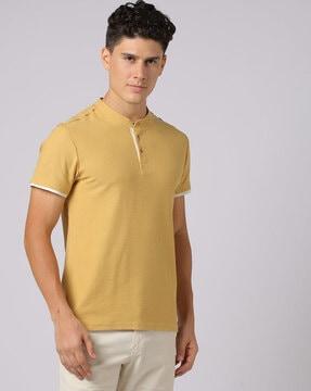 knitted henley t-shirt