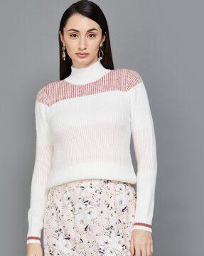 knitted high-neck sweatshirt