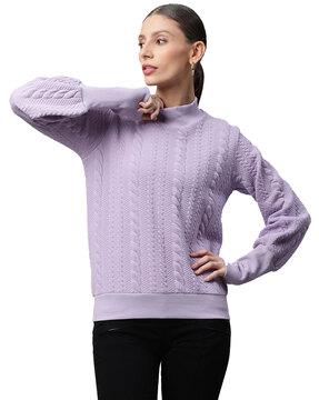 knitted high neck sweatshirt