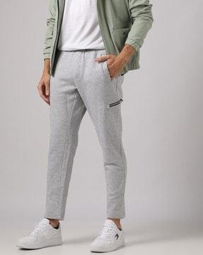 knitted joggers with zip pocket