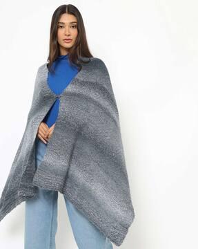 knitted open-front poncho