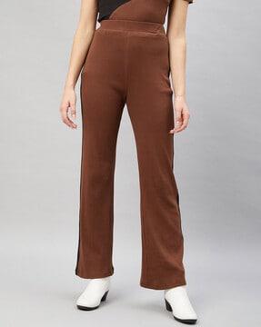 knitted pants with side taping