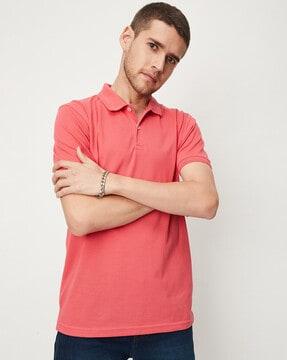 knitted polo t-shirt with tipping