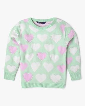 knitted pullover with embellishments