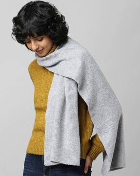 knitted ribbed stole