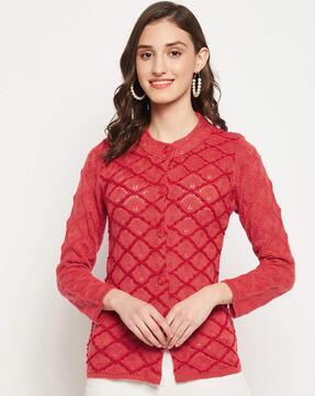 knitted round-neck cardigans