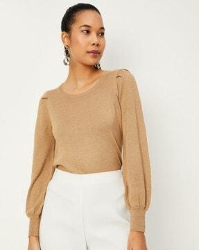 knitted round-neck top