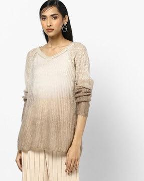 knitted sheer pullover