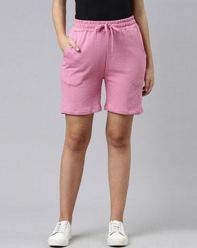 knitted shorts with drawstring