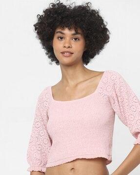knitted slim fit crop top