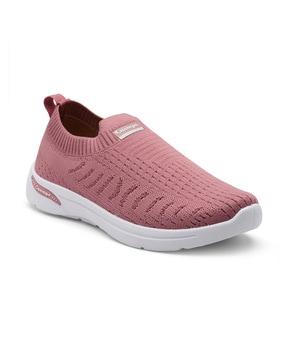 knitted slip-on flat shoes