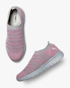knitted slip-on shoes with pull-up tabs