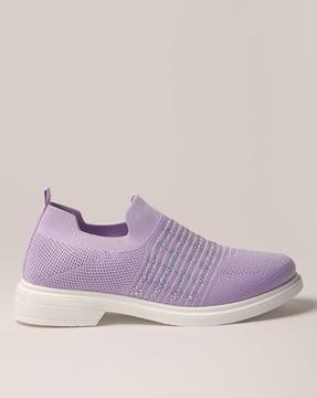 knitted slip-on shoes