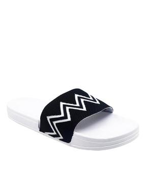 knitted slip-on slides