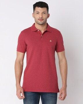 knitted supima stretch pique polo shirt