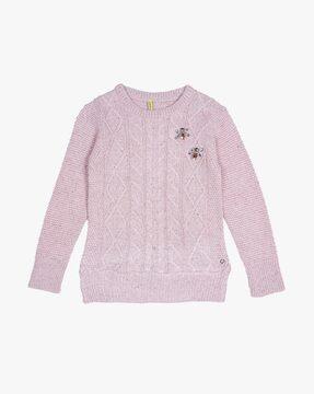 knitted sweater with embellished applique