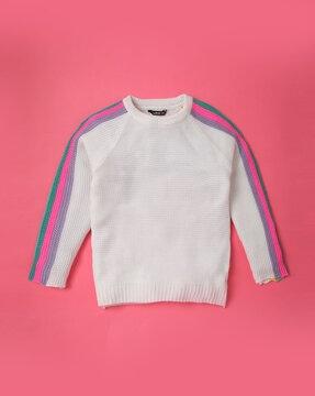 knitted sweatshirt with contrast taping