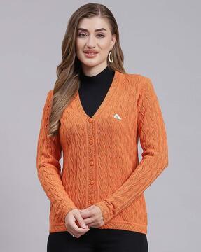 knitted v-neck cardigan