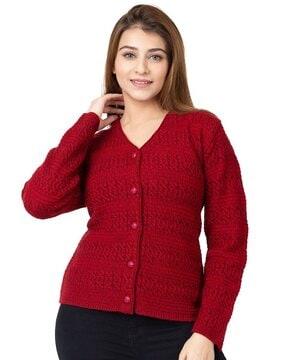 knitted v-neck cardigan