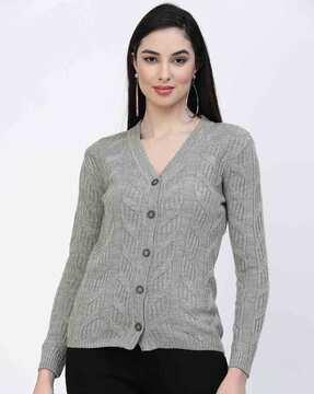 knitted v-neck cardigan