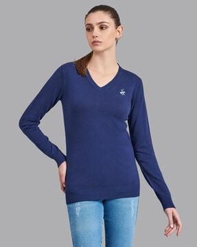 knitted v-neck pullover