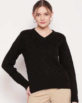 knitted v-neck pullover