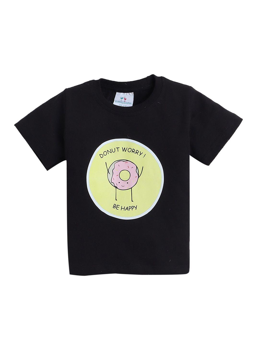 knitting-doodles-boys-donut-worry-be-happy-printed-round-neck-regular-fit-cotton-t-shirt