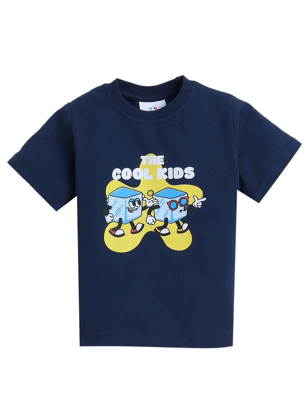 knitting doodles boys typography printed round neck regular fit cotton t-shirt