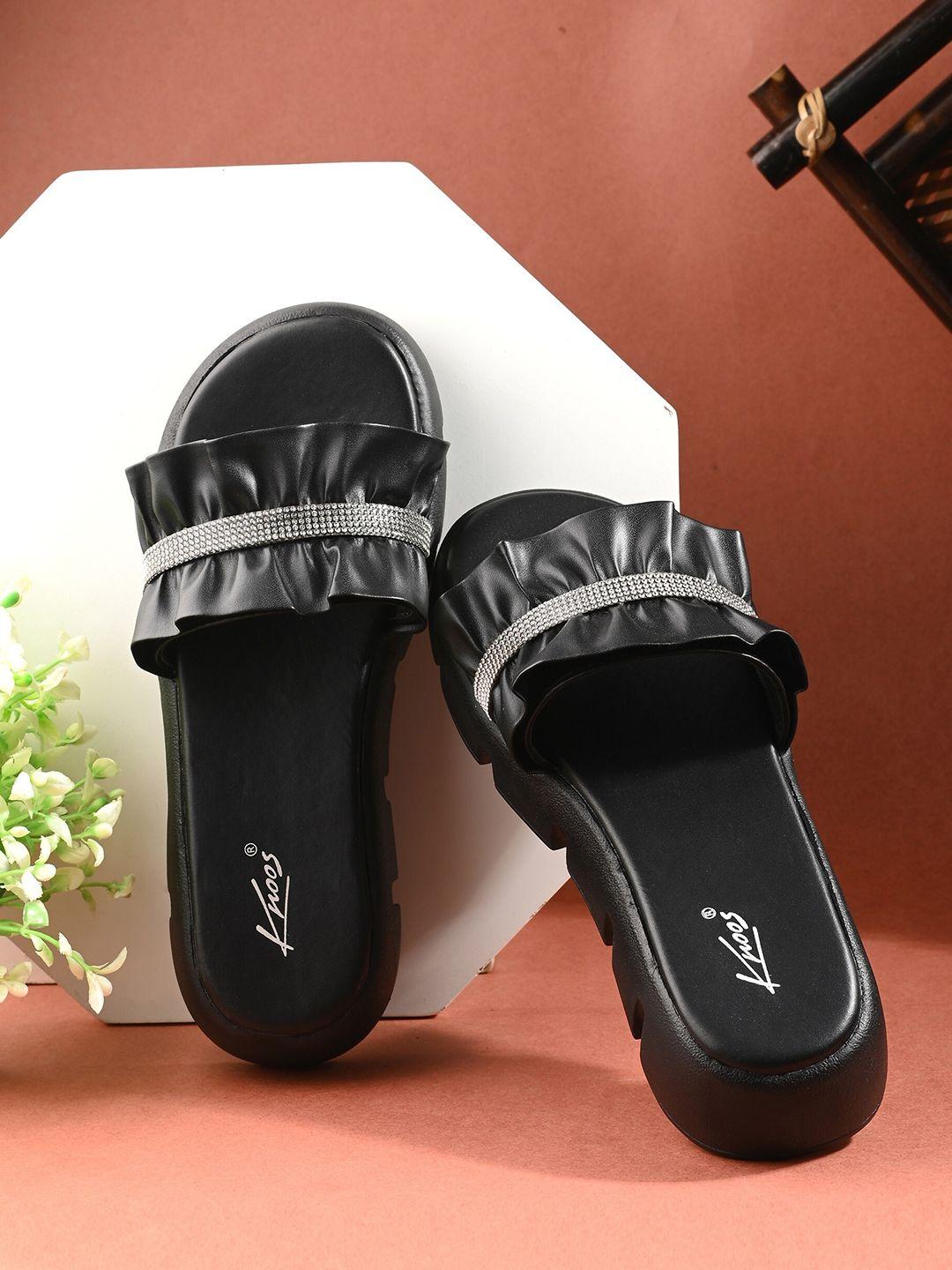 knoos embellished open toe backstrap flatform heels