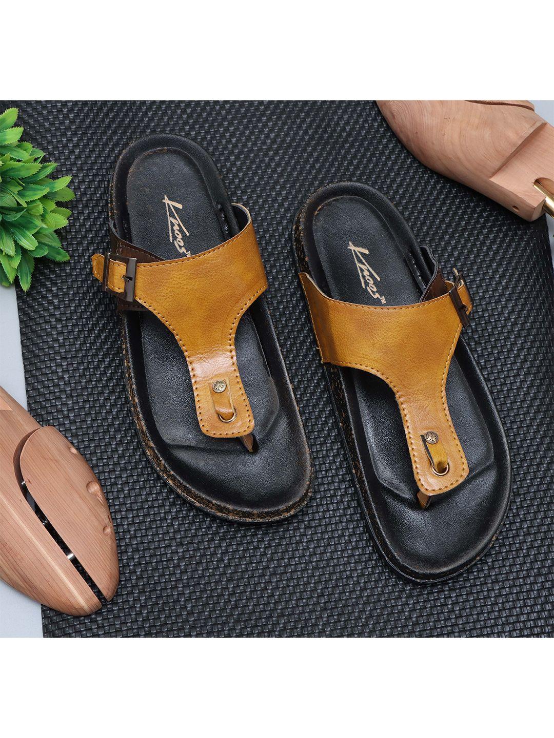 knoos men synthetic leather comfort sandals