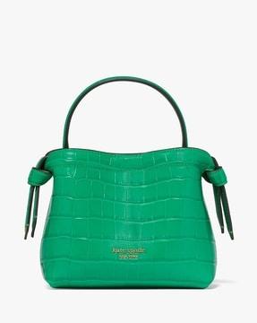 knott croc-embossed mini crossbody tote bag