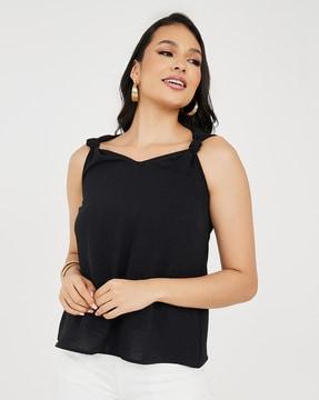 knotted shoulder camisole top