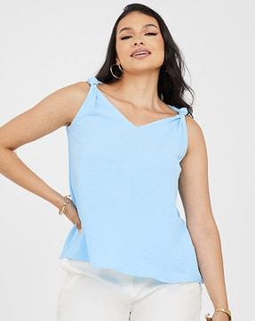 knotted shoulder camisole top